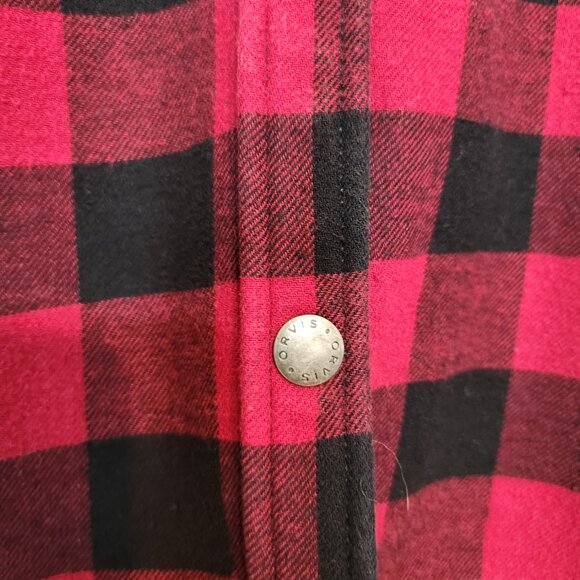 Orvis Jacket Women's Size Small Black Red Plaid Snap Button Front Buffalo Check - Picture 3 of 16